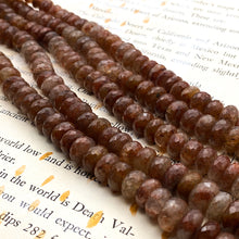 Load image into Gallery viewer, Strawberry Quartz Rondelle Gemstone Bead Strand - Tucson Find
