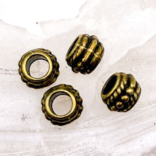Load image into Gallery viewer, Large Hole Antique Brass Bead Set (4pcs)
