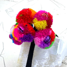 Load image into Gallery viewer, Multicolored Pom-Pom Hair Tie
