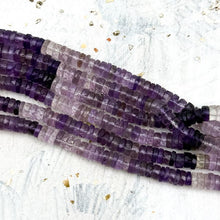 Load image into Gallery viewer, Faceted Amethyst Heishi Gemstone Strand
