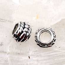 Load image into Gallery viewer, Large Hole Silver Bead Set (2pcs)
