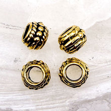 Load image into Gallery viewer, Large Hole Antique Gold Bead Set (4pcs)

