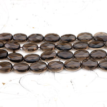 Load image into Gallery viewer, Smoky Quartz Faceted Oval Gemstone Bead Strand
