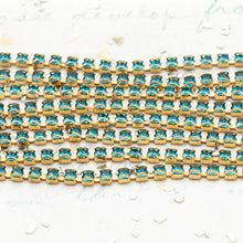 Load image into Gallery viewer, PP18 Indicolite Premium Crystal Gold Cup Chain - 4 Feet
