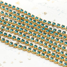 Load image into Gallery viewer, PP18 Indicolite Premium Crystal Gold Cup Chain - 4 Feet
