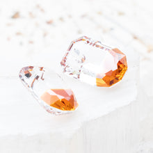 Load image into Gallery viewer, 19mm Red Magma &amp; Crystal Premium Crystal Charm Pair
