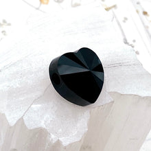 Load image into Gallery viewer, 14mm Jet Premium Crystal Large Hole Heart Bead
