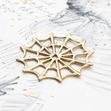Load image into Gallery viewer, Large Cobweb Solid Brass Pendant
