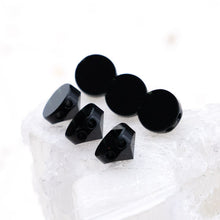 Load image into Gallery viewer, 7.5mm Jet 2-Hole Round Premium Crystal Spike Set - 6 Pcs
