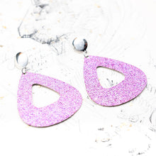 Load image into Gallery viewer, Pink Glitter Teardrop Earring Pair
