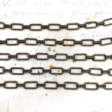 Load image into Gallery viewer, Antique Brass Rectangle Cable Chain - 1 Foot
