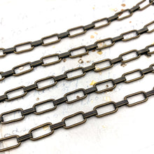 Load image into Gallery viewer, Antique Brass Rectangle Cable Chain - 1 Foot
