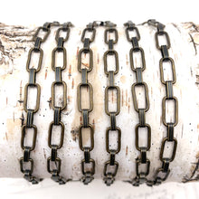 Load image into Gallery viewer, Antique Brass Rectangle Cable Chain - 1 Foot
