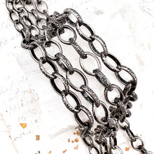 Load image into Gallery viewer, Antique Silver Design Cable Chain - 1 foot
