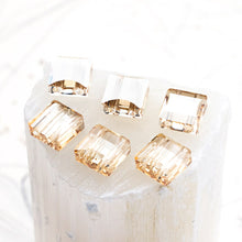 Load image into Gallery viewer, 10mm Crystal Golden Shadow Premium 2-Hole Stairway Beads - 6pcs
