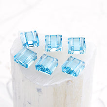Load image into Gallery viewer, 10mm Aquamarine Crystal 2-Hole Stairway Beads - 6pcs
