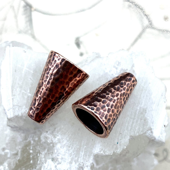 Dotted Copper Bead Cap Pair