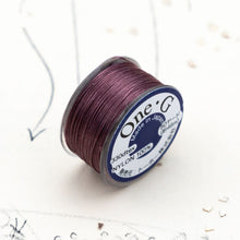 Load image into Gallery viewer, Mauve One-G Beading Thread - 50 Yard Bobbin
