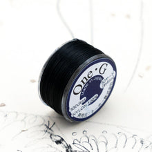 Load image into Gallery viewer, Black One-G Beading Thread - 50 Yard Bobbin
