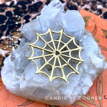 Load image into Gallery viewer, Large Cobweb Solid Brass Pendant
