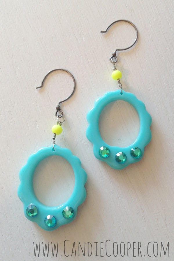 Candie Cooper Mod Podge Sparkle Earrings in Blue