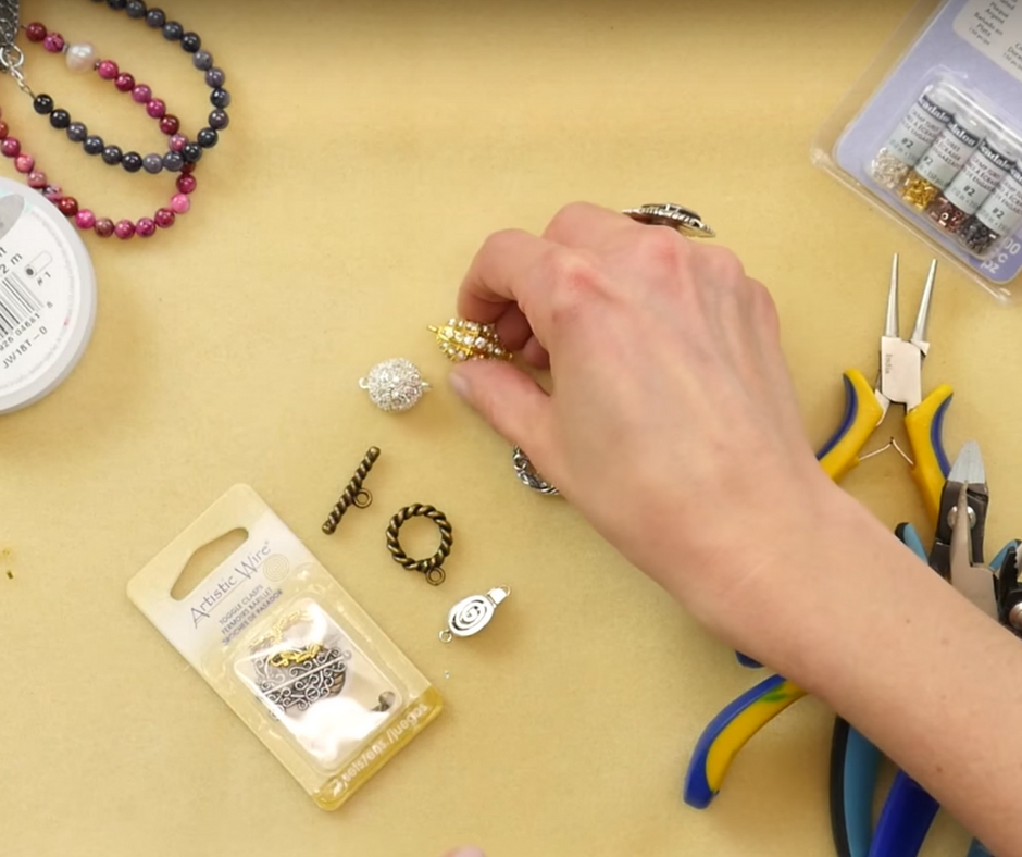 How to String Beads, Add a Clasp, and Use a Set of Crimp Pliers